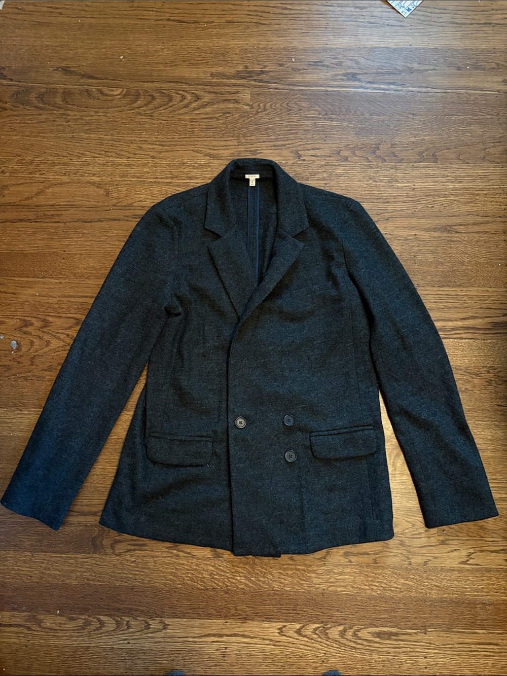 J Crew Charcoal Double-Breasted light  Wool coat